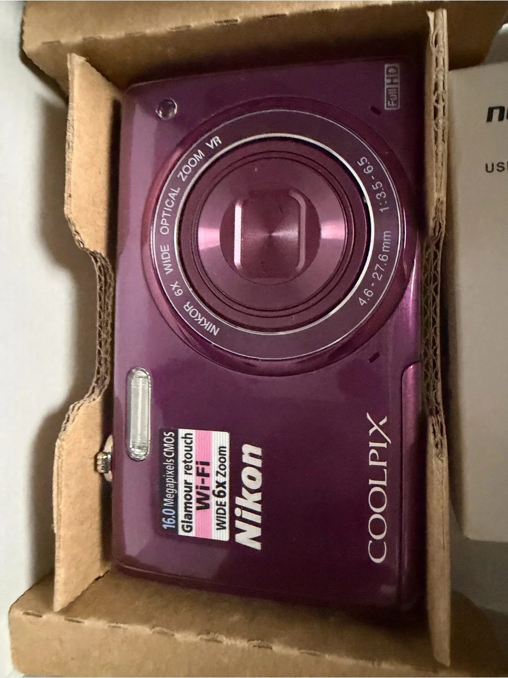 Nikon COOLPIX S5200 16.0MP Digital Camera with 6X NIKKOR Optical Zoom Lens, Plum